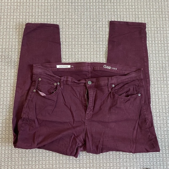 Maroon Gap Girlfriend Jeans - Picture 2 of 4